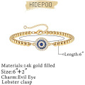 Amazon&#39;s New Devil&#39;s Eye Round Perlen Armband Kupferkupper 14k Real Gold Incaid Zircon Bracelets